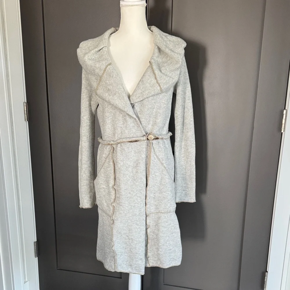 Anthropologie Tiny Shawl Collar Long Cardigan Sz M